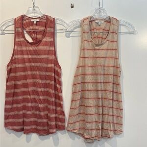 Joie Lot of 2 Rayson Linen Twisted Racerback Tank Top‎ Shirts Womens Small (628)